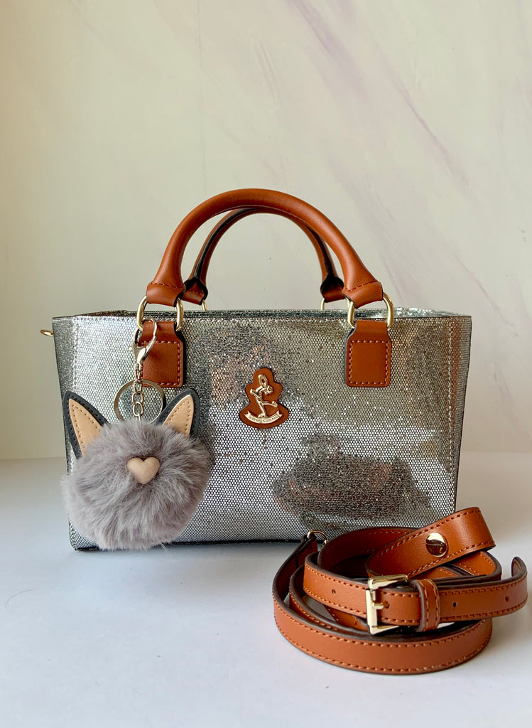 Cube Tote Bag TWINKLE, silver