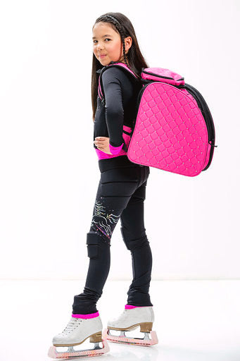 CUBE Skate Backpack Pink with crystals. (for Figure & Inline