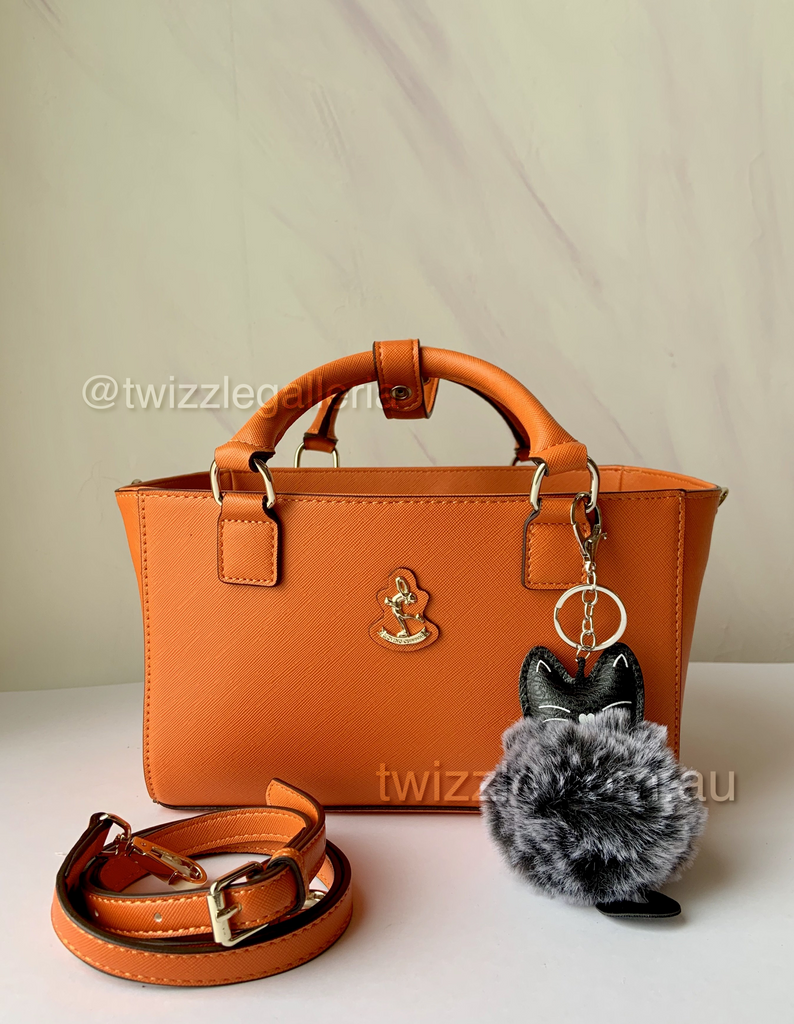 CUBE Saffiano Tote Bag, orange