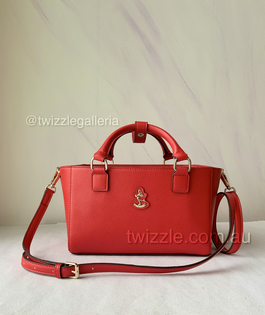 CUBE Saffiano Tote Bag, Scarlet