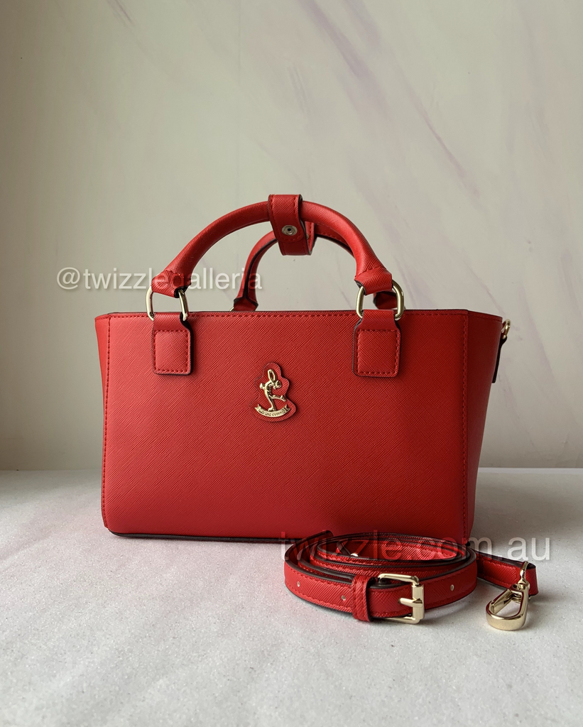 CUBE Saffiano Tote Bag, Scarlet