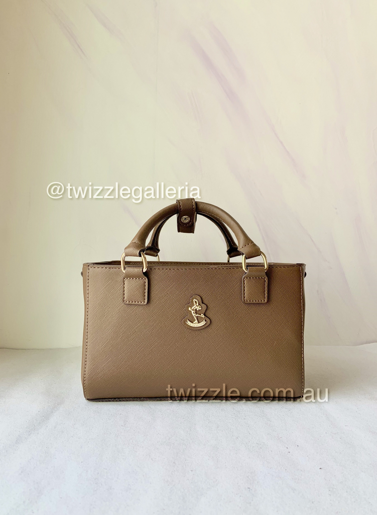 CUBE Saffiano Tote Bag, Sephia