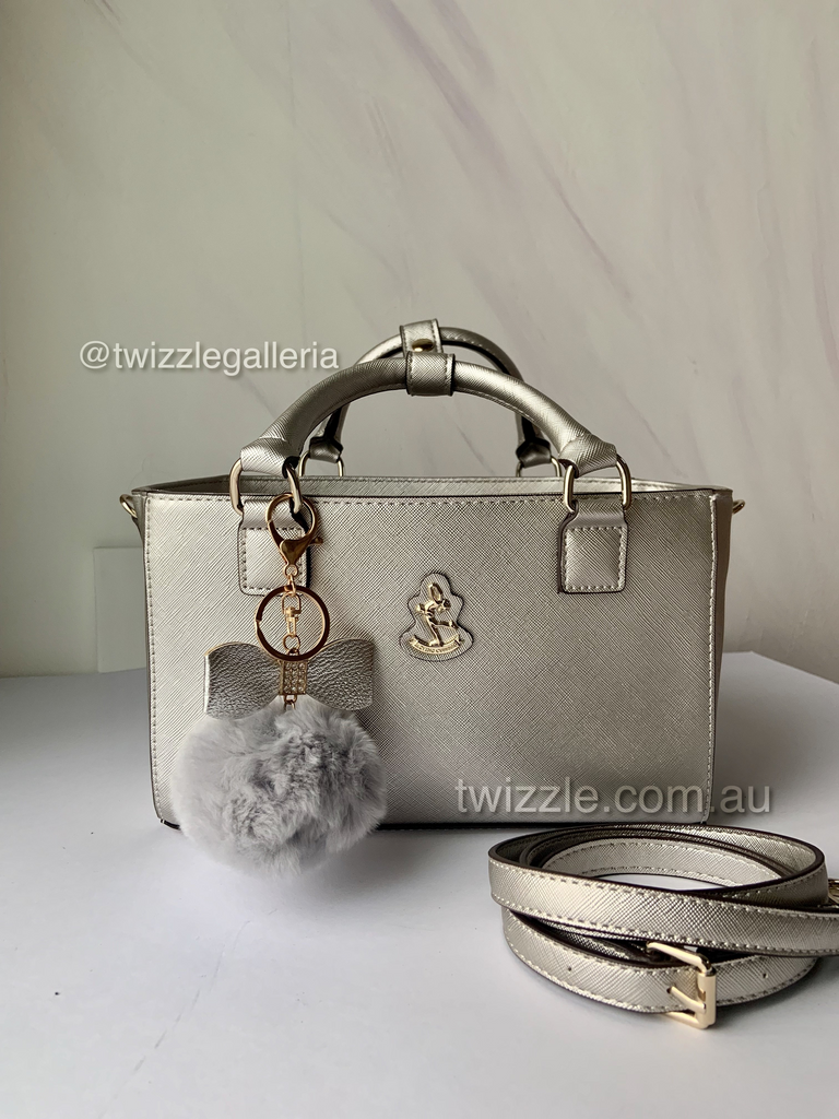 CUBE Saffiano Tote Bag, silver