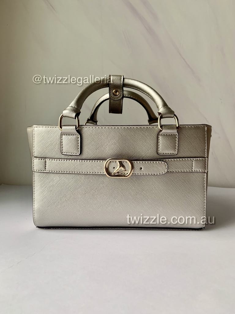 CUBE Saffiano Tote Bag, silver