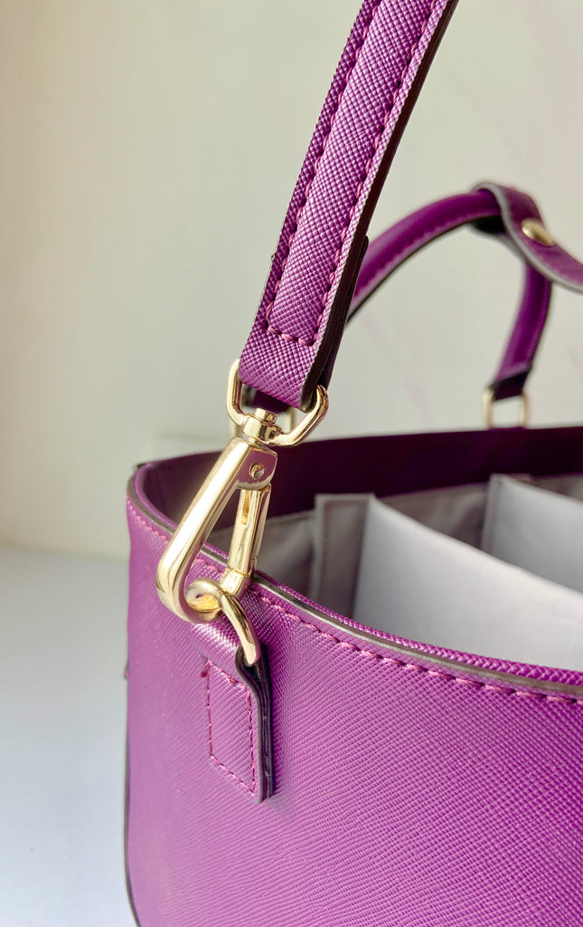 CUBE Saffiano Tote Bag, purple