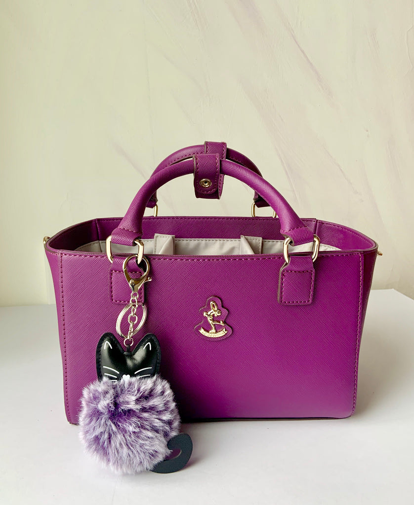 CUBE Saffiano Tote Bag, purple