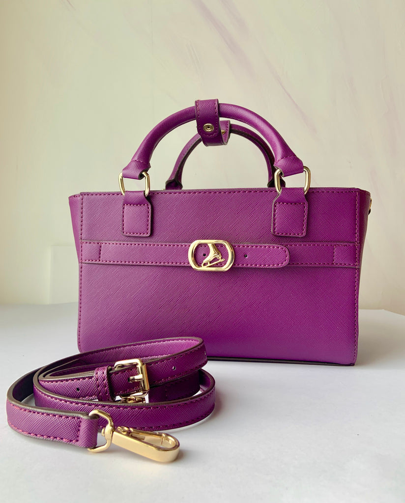 CUBE Saffiano Tote Bag, purple