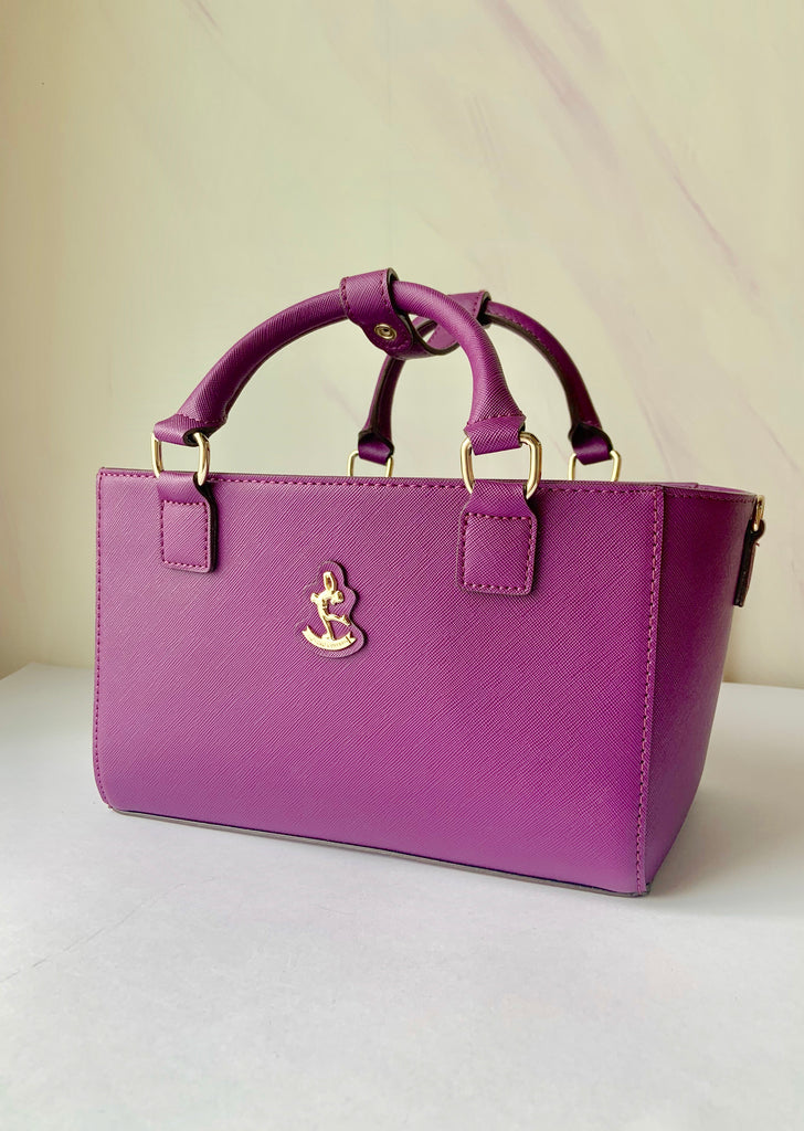 CUBE Saffiano Tote Bag, purple